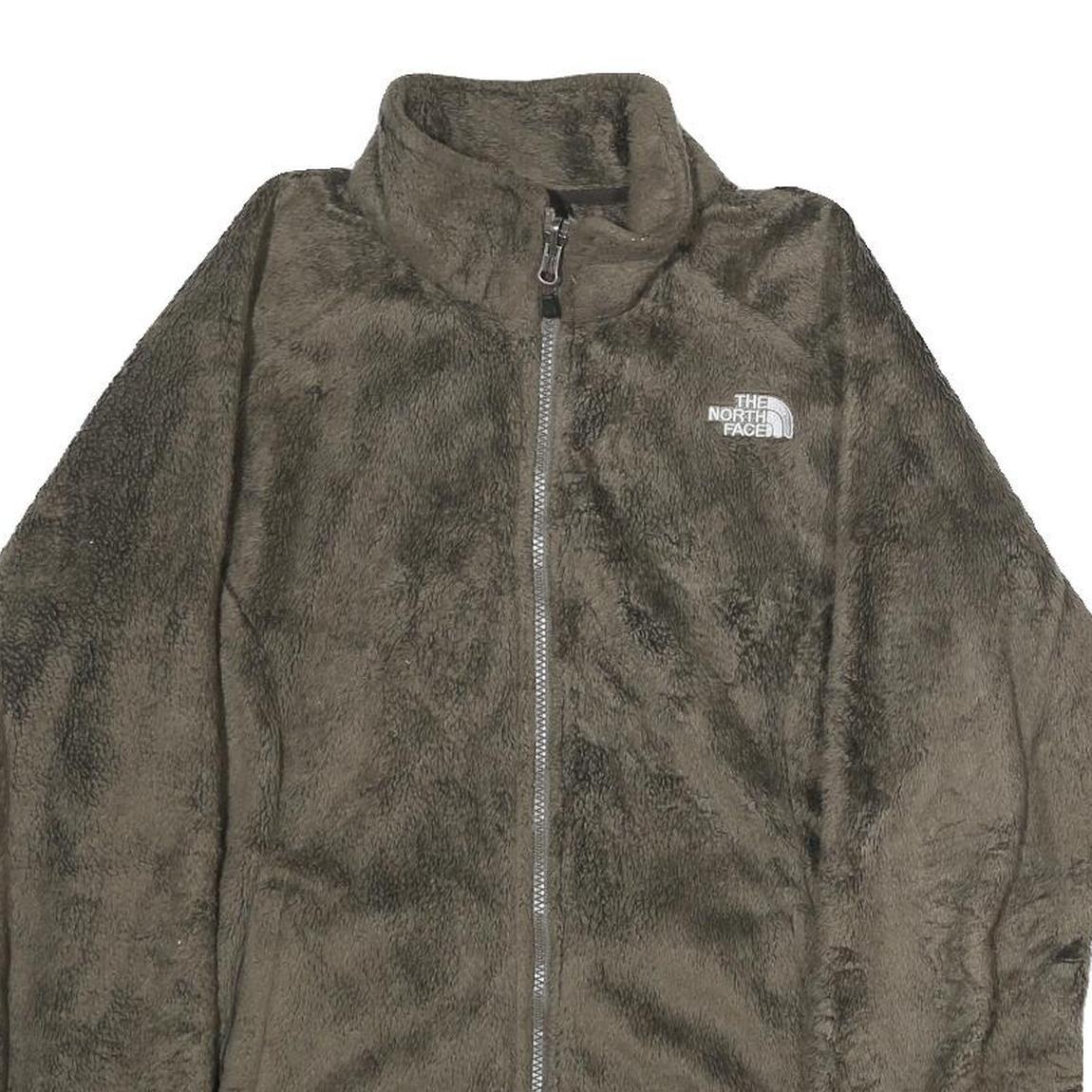 THE NORTH FACE Womens Grey Fleece Jacket L Polyester Zip Outdoor Casual Warm