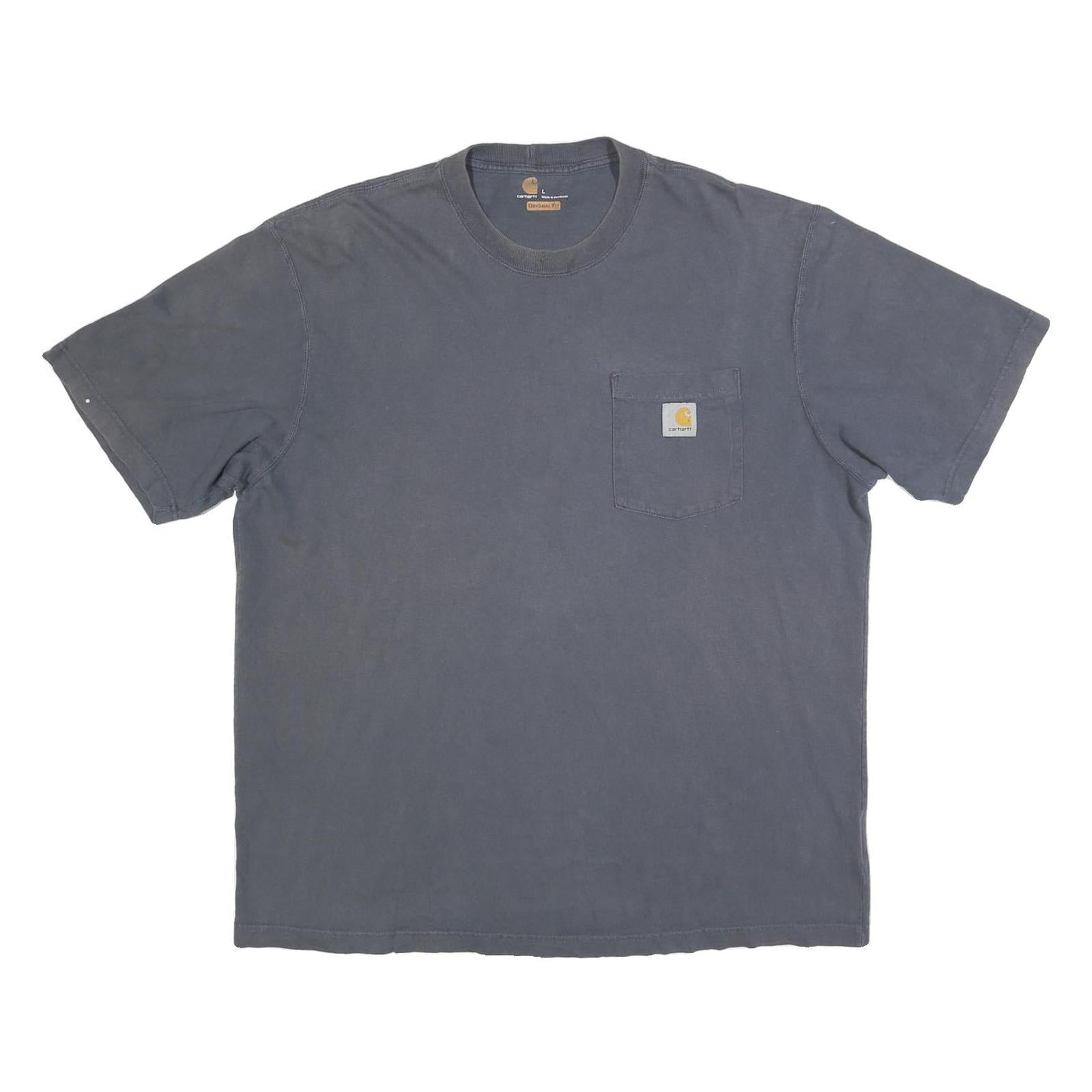 CARHARTT Mens Grey Pocket T-Shirt L Short Sleeve Crew Neck Classic Cotton Blend
