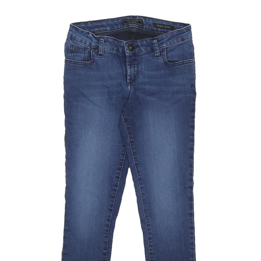 GUESS Womens Blue Slim Skinny Denim Rinse W27 L26 Stretch Cotton Jeans