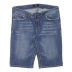C3 Womens Denim Blue Casual Shorts L W32 Embroidered Pockets