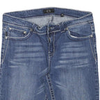 C3 Womens Denim Blue Casual Shorts L W32 Embroidered Pockets