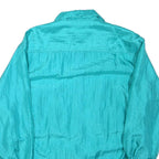 Womens Blue Loose Fit Shirt L Long Sleeve Button Pocket Casual Light