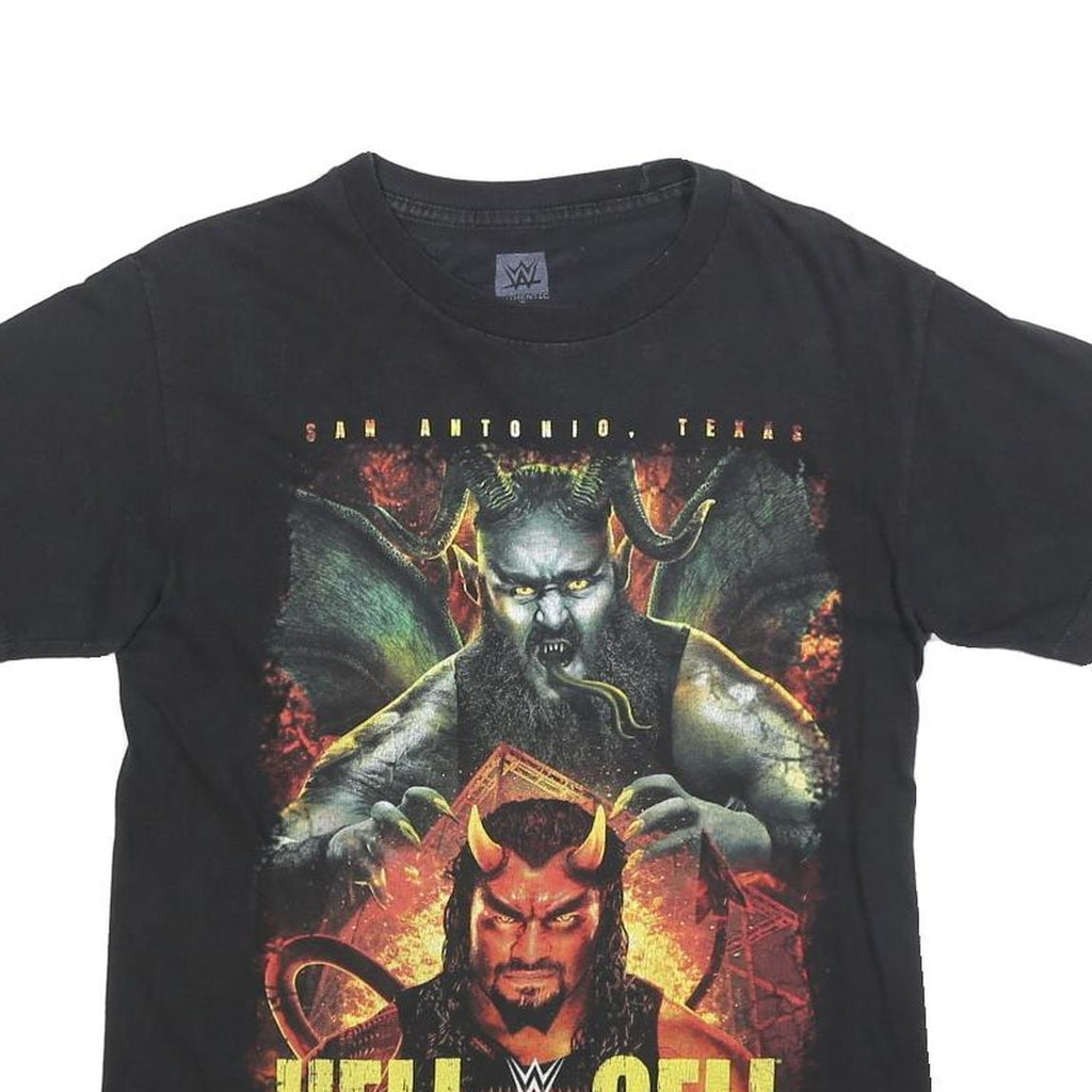 WWE Mens Black Hell In A Cell Graphic T-Shirt S Short Sleeve Crew Neck