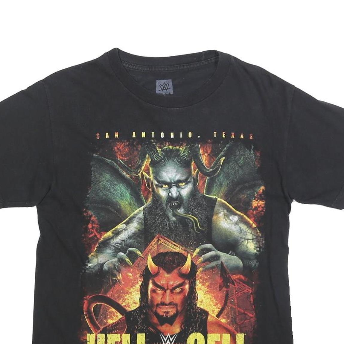 WWE Mens Black Hell In A Cell Graphic T-Shirt S Short Sleeve Crew Neck