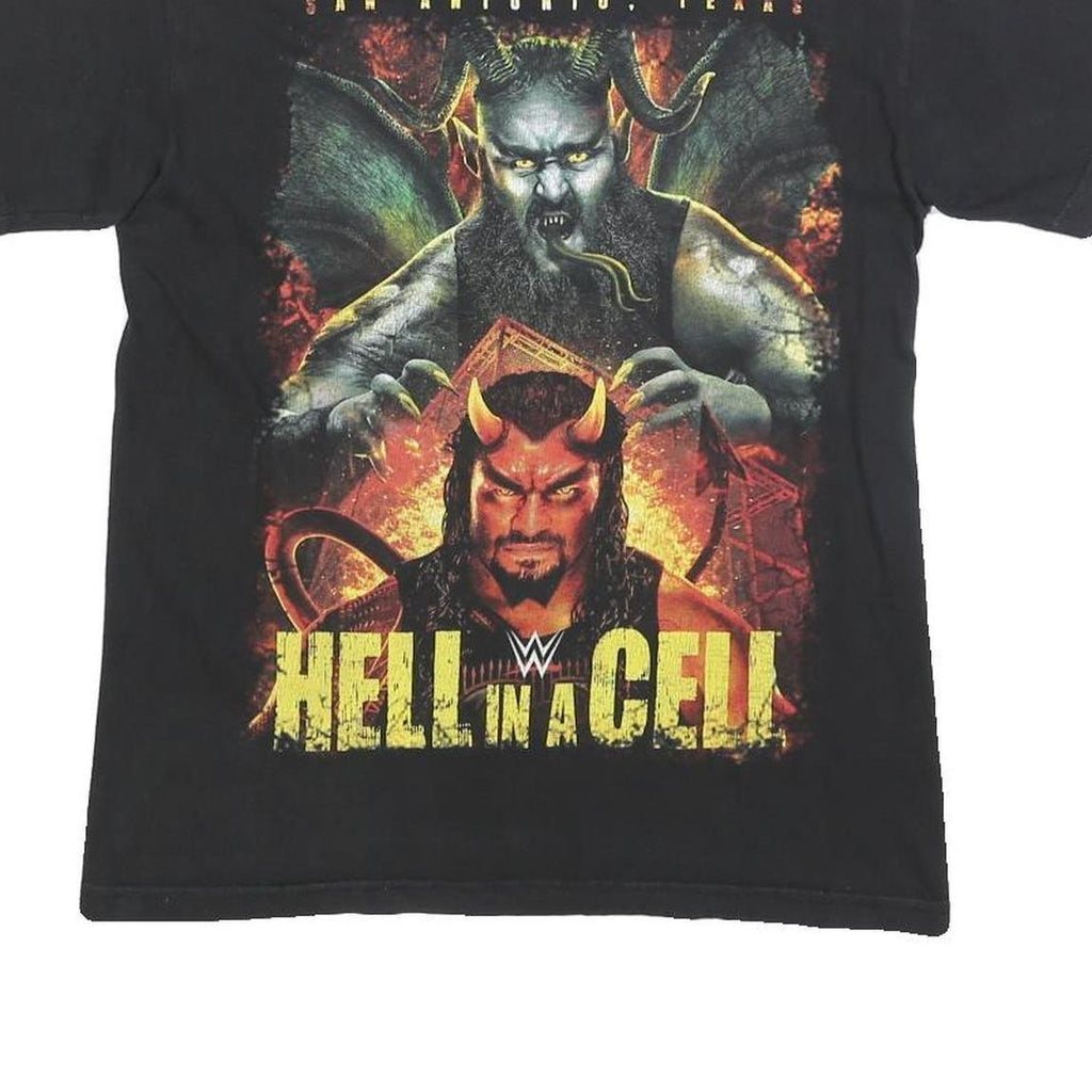 WWE Mens Black Hell In A Cell Graphic T-Shirt S Short Sleeve Crew Neck