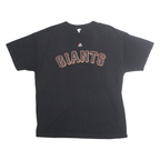 MAJESTIC Mens Black Giants Graphic T-Shirt L Short Sleeve Crew Neck Cotton Blend