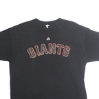 MAJESTIC Mens Black Giants Graphic T-Shirt L Short Sleeve Crew Neck Cotton Blend