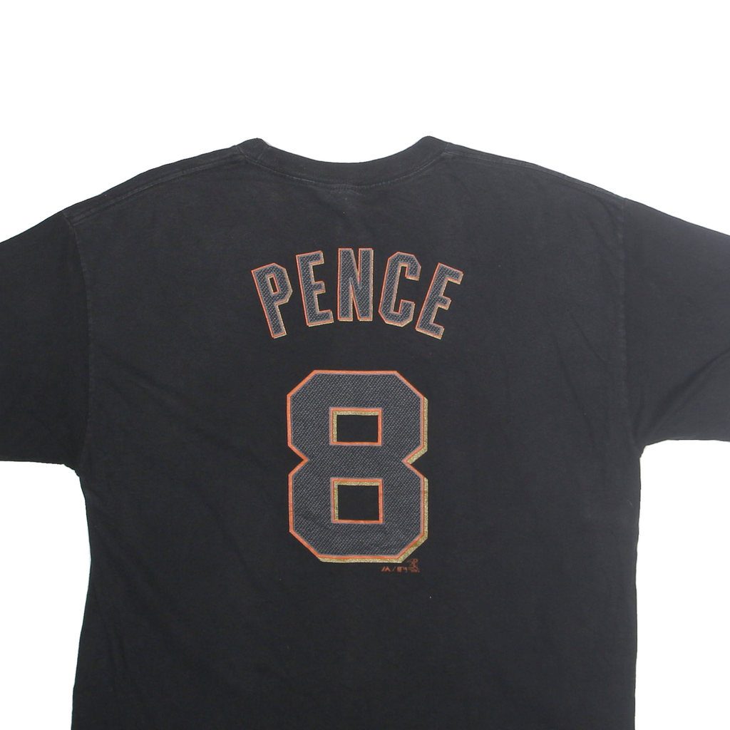 MAJESTIC Mens Black Giants Graphic T-Shirt L Short Sleeve Crew Neck Cotton Blend