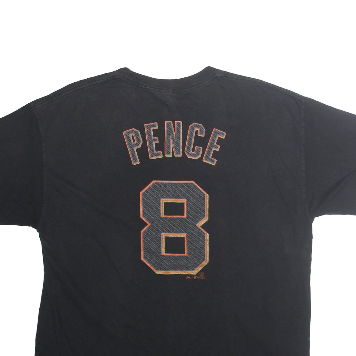 MAJESTIC Mens Black Giants Graphic T-Shirt L Short Sleeve Crew Neck Cotton Blend