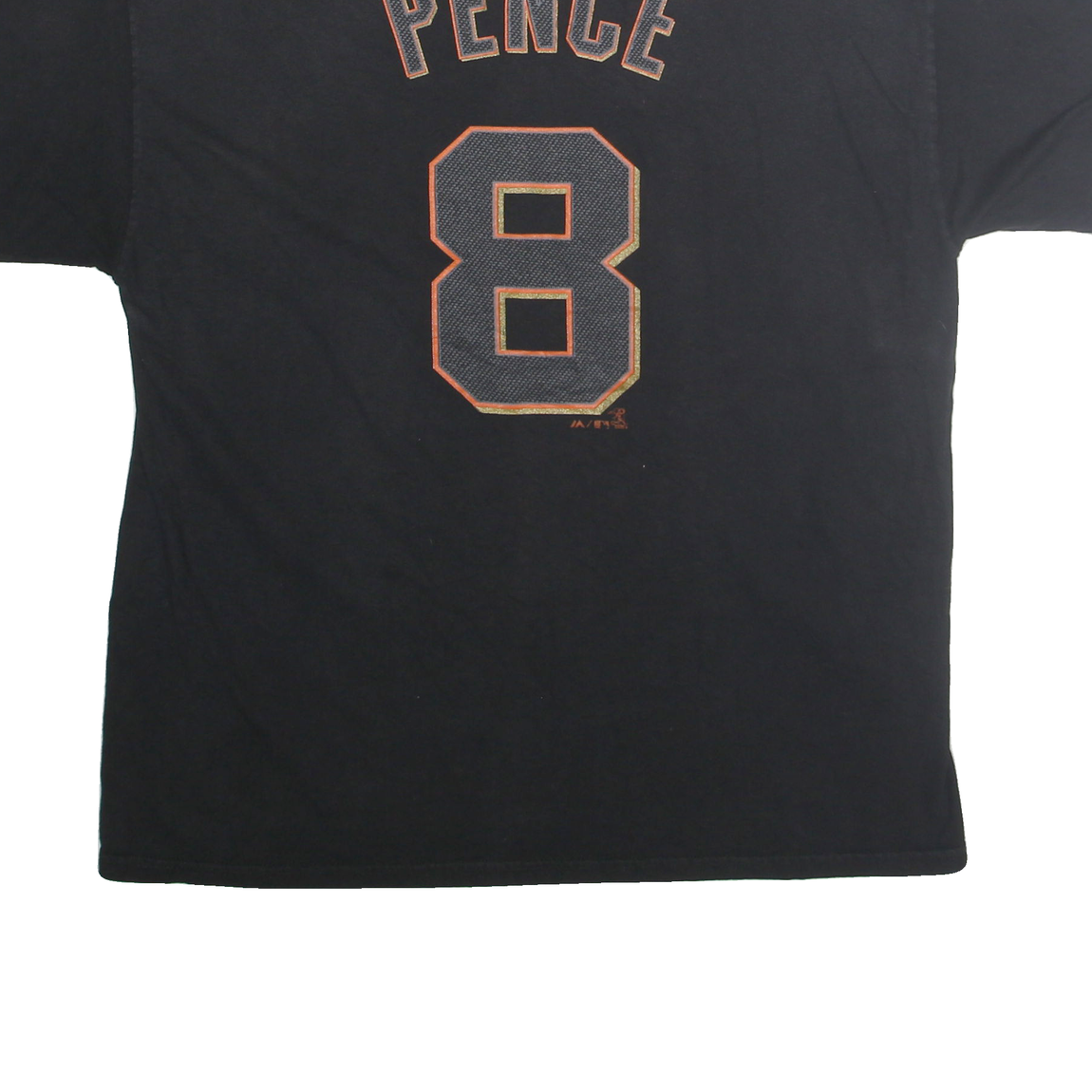 MAJESTIC Mens Black Giants Graphic T-Shirt L Short Sleeve Crew Neck Cotton Blend