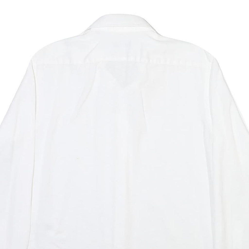 BOSS Mens White Shirt M Cotton Blend Classic Fit Button Down Collar Long Sleeve