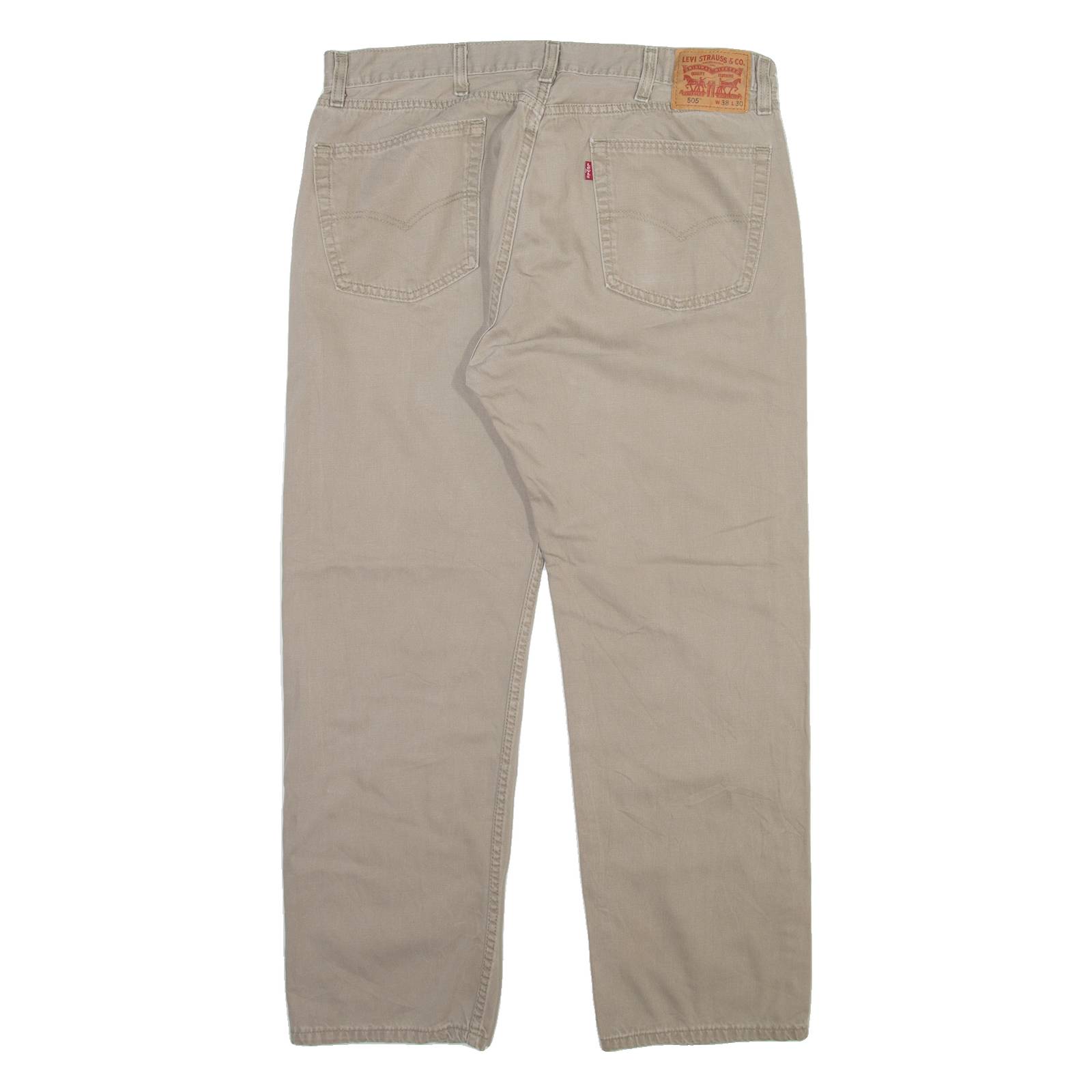 LEVI'S 505 Mens Trousers Beige Regular Straight W38 L30