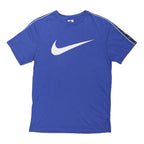 NIKE Mens Blue Graphic T-Shirt S Short Sleeve Crew Neck Cotton Blend Sportswear