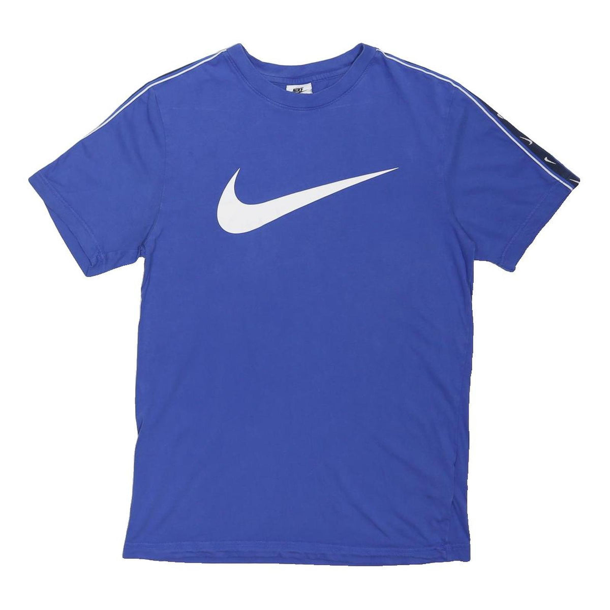 NIKE Mens Blue Graphic T-Shirt S Short Sleeve Crew Neck Cotton Blend Sportswear