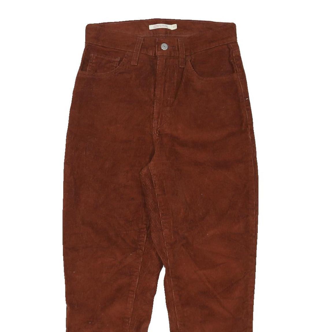 LEVI'S Womens Brown Relaxed Tapered Trousers W27 L26 Corduroy Cotton Blend Zip