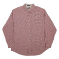 TOMMY HILFIGER Mens Red & White Check Shirt XL Button Down Cotton Casual