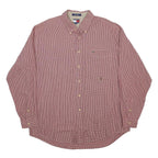 TOMMY HILFIGER Mens Red & White Check Shirt XL Button Down Cotton Casual