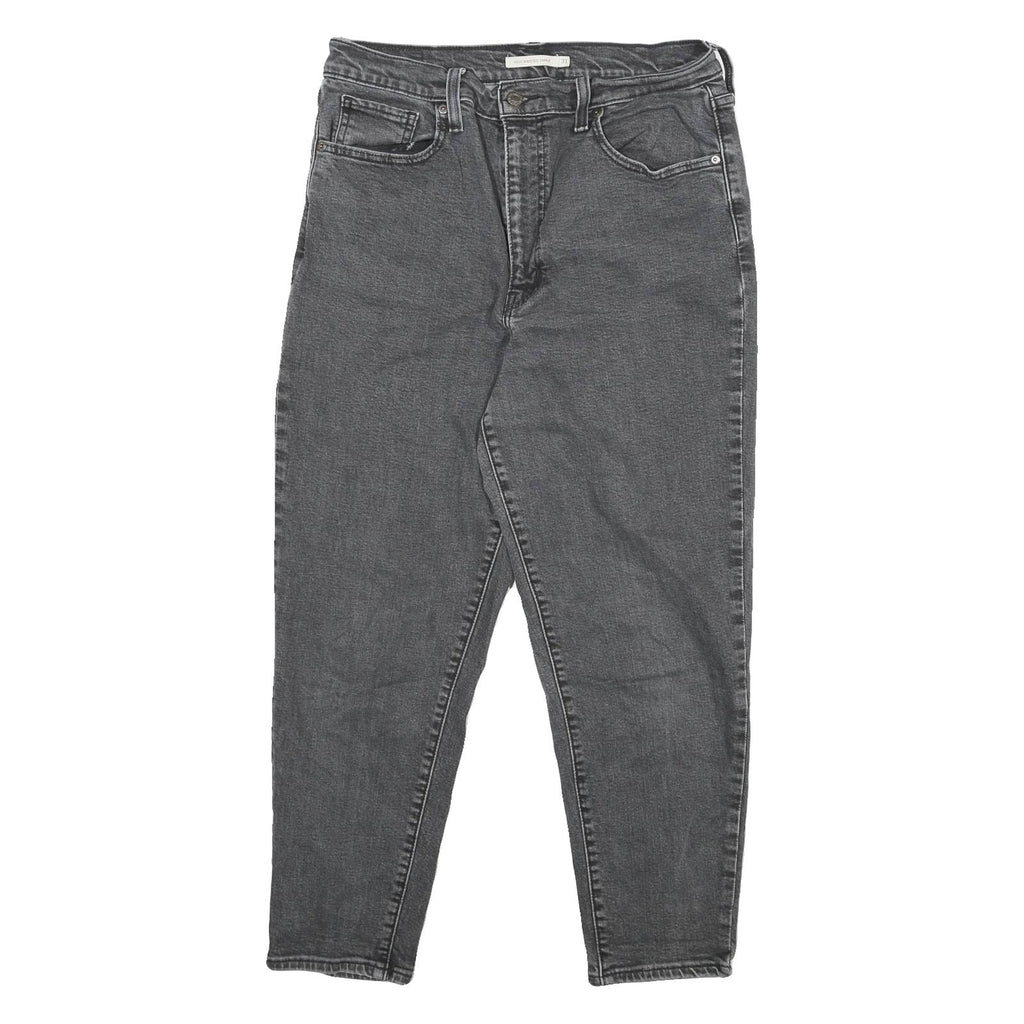 LEVI'S Womens Jeans Grey Relaxed High Waisted Taper Denim Raw W31 L27 Stylish