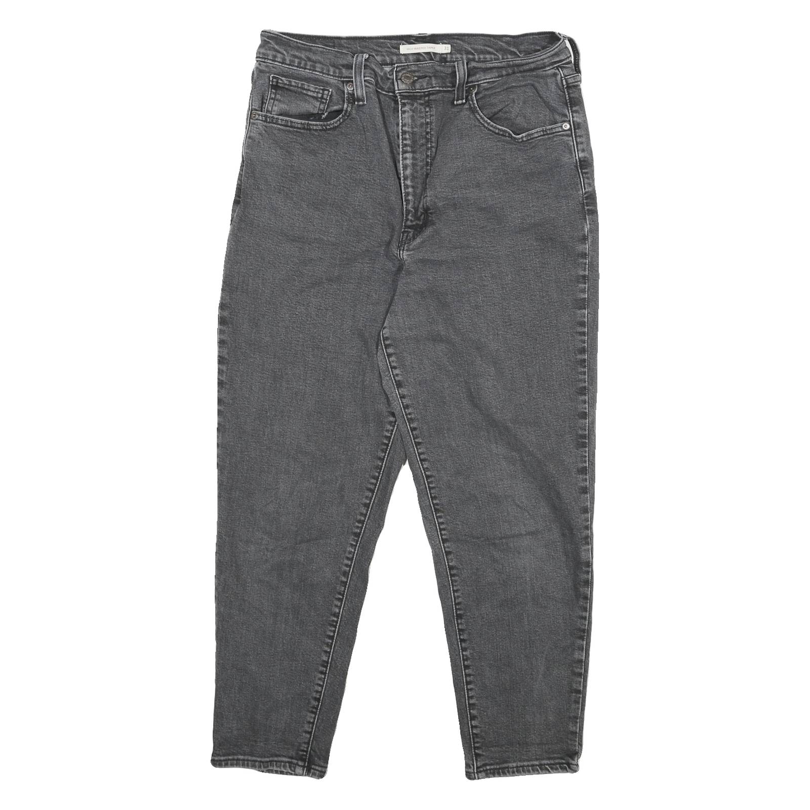 LEVI'S Womens Jeans Grey Relaxed High Waisted Taper Denim Raw W31 L27 Stylish
