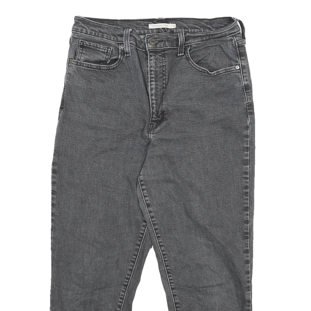 LEVI'S Womens Jeans Grey Relaxed High Waisted Taper Denim Raw W31 L27 Stylish