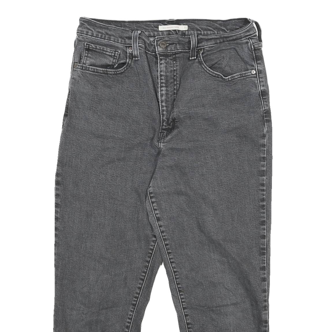 LEVI'S Womens Jeans Grey Relaxed High Waisted Taper Denim Raw W31 L27 Stylish