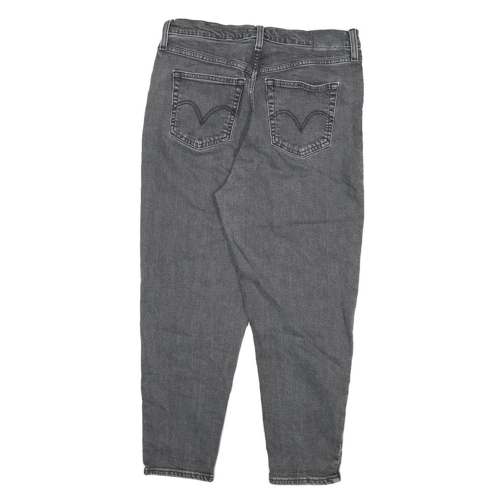 LEVI'S Womens Jeans Grey Relaxed High Waisted Taper Denim Raw W31 L27 Stylish