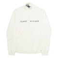 TOMMY HILFIGER Womens Jumper White 1/2 Zip Tight Knit XL