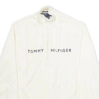 TOMMY HILFIGER Womens Jumper White 1/2 Zip Tight Knit XL