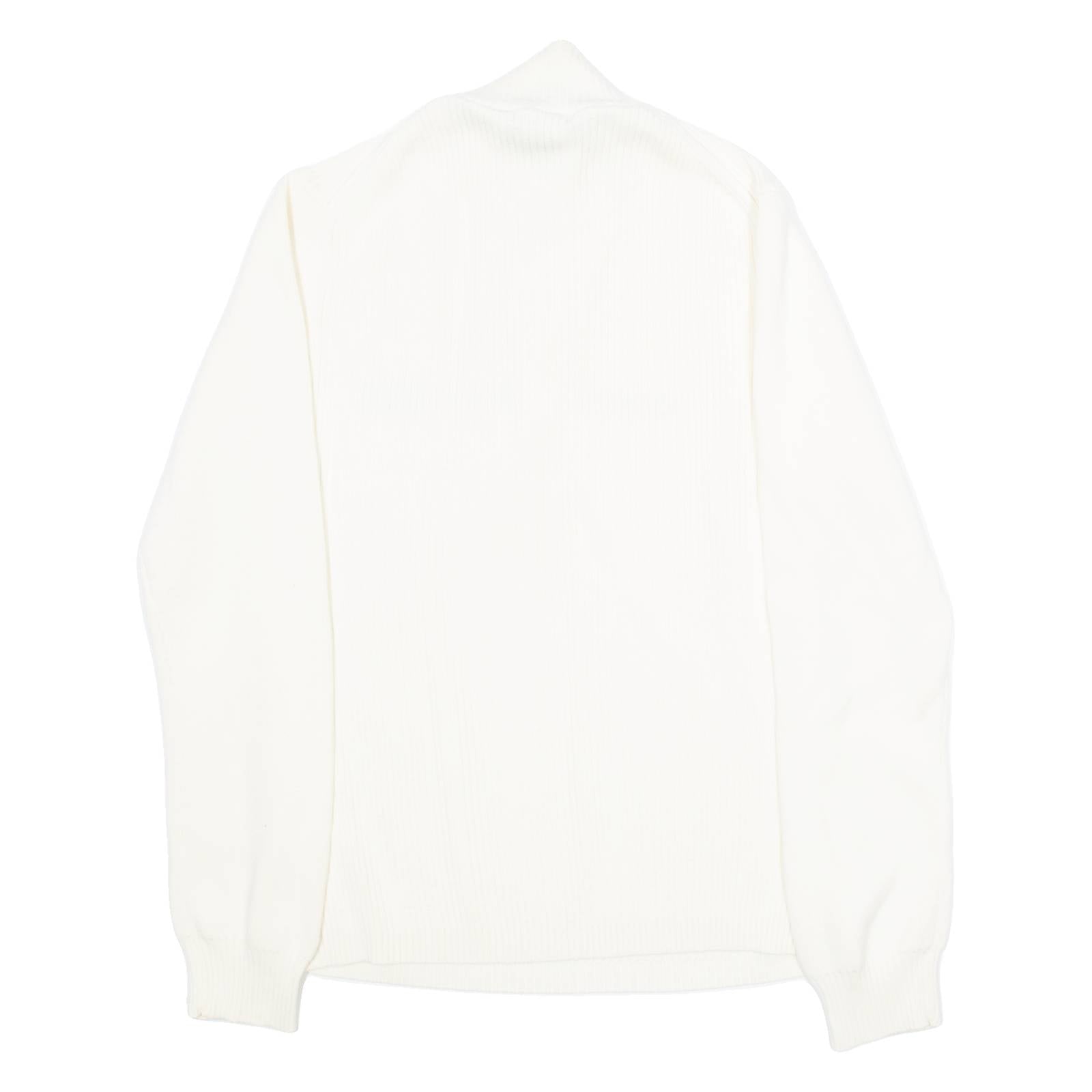 TOMMY HILFIGER Womens Jumper White 1/2 Zip Tight Knit XL