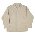 Mens Beige Cotton Blend Casual Button Jacket L Plain Santa Clara Public Health