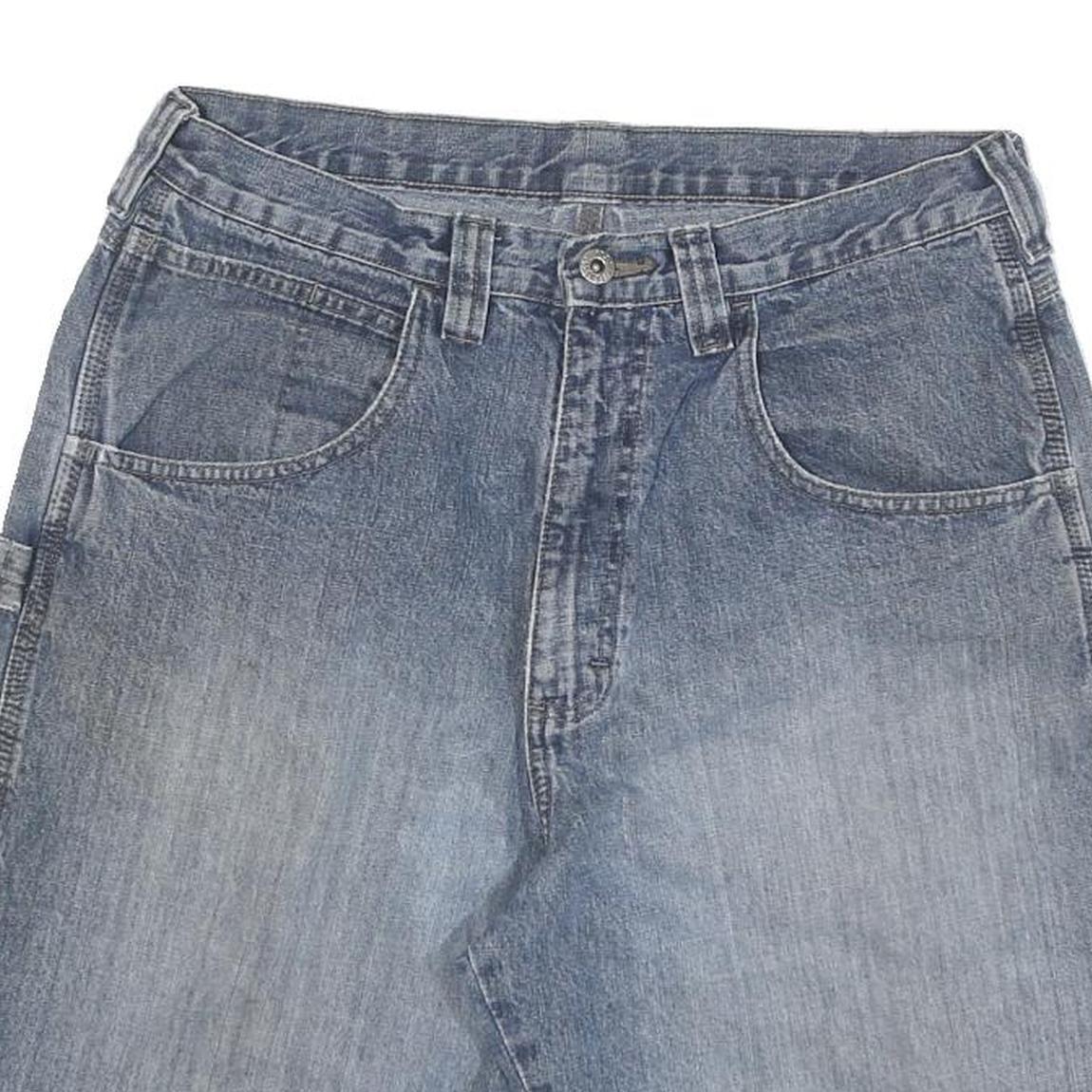 WRANGLER Mens Shorts Blue Denim Cargo Style L W32 Workwear Cotton Blend