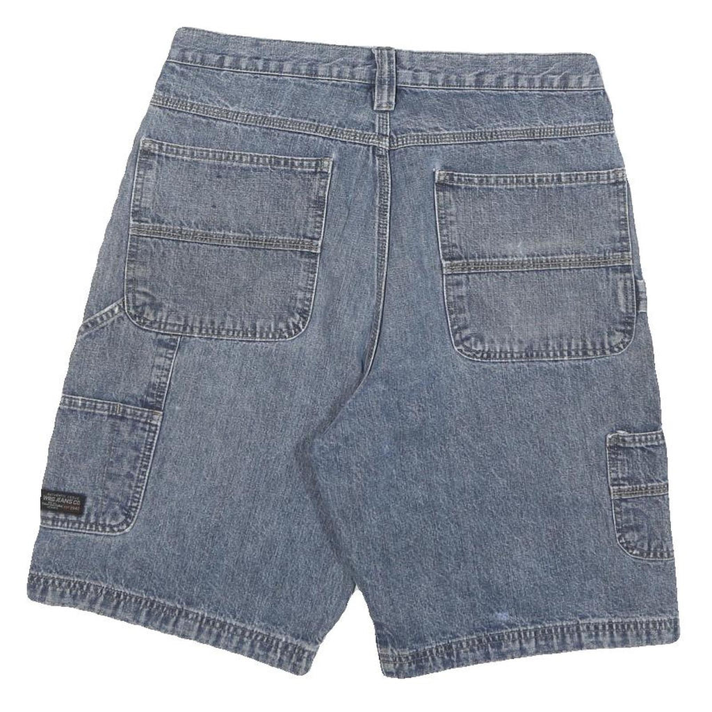 WRANGLER Mens Shorts Blue Denim Cargo Style L W32 Workwear Cotton Blend