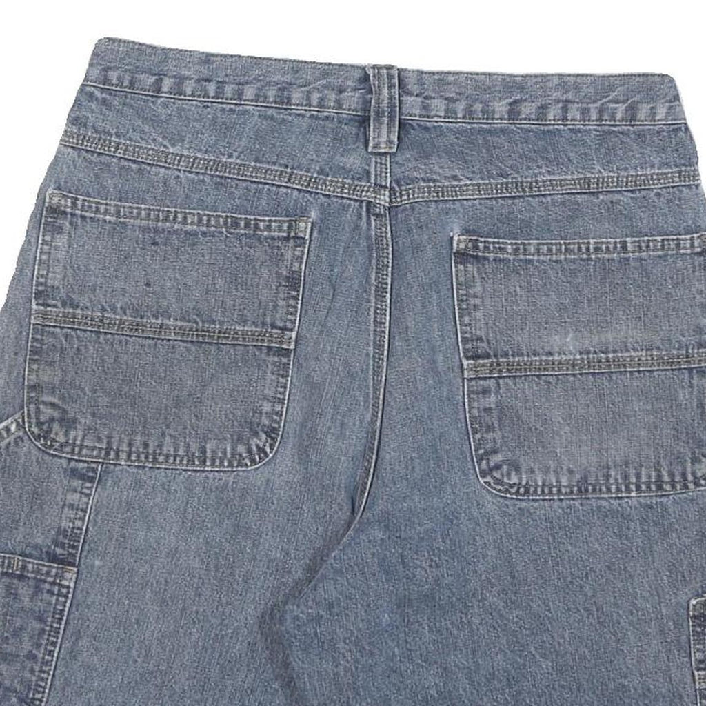 WRANGLER Mens Shorts Blue Denim Cargo Style L W32 Workwear Cotton Blend