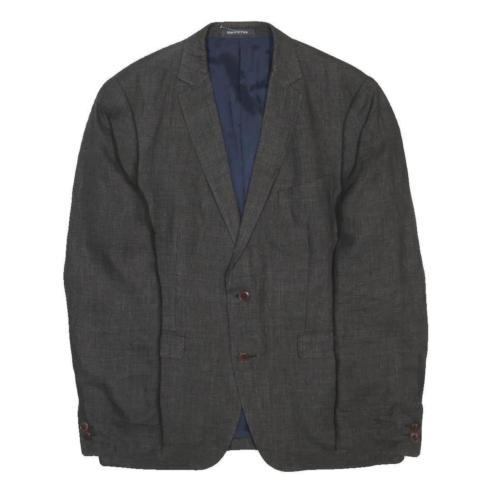 MARC O'POLO Mens Grey Classic Jacket L Woven Button Closure Plain Blazer