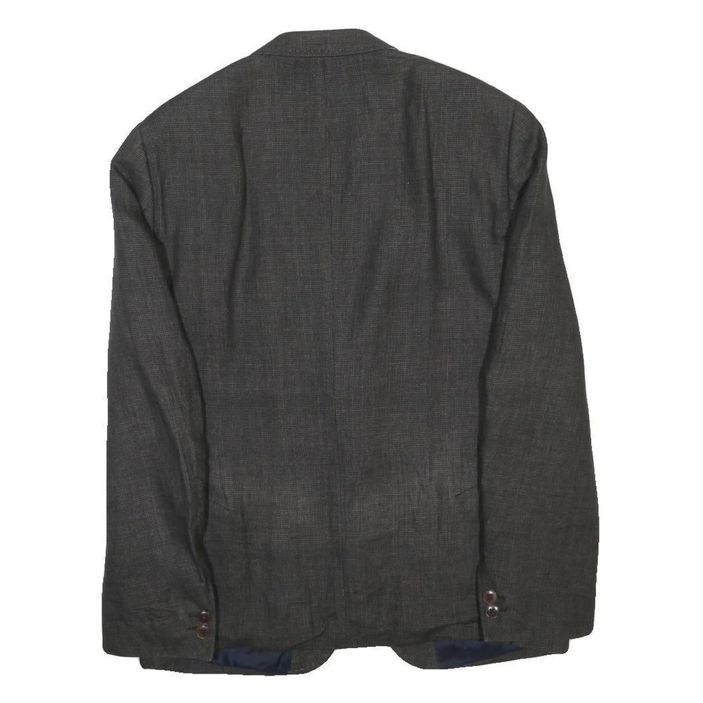 MARC O'POLO Mens Grey Classic Jacket L Woven Button Closure Plain Blazer