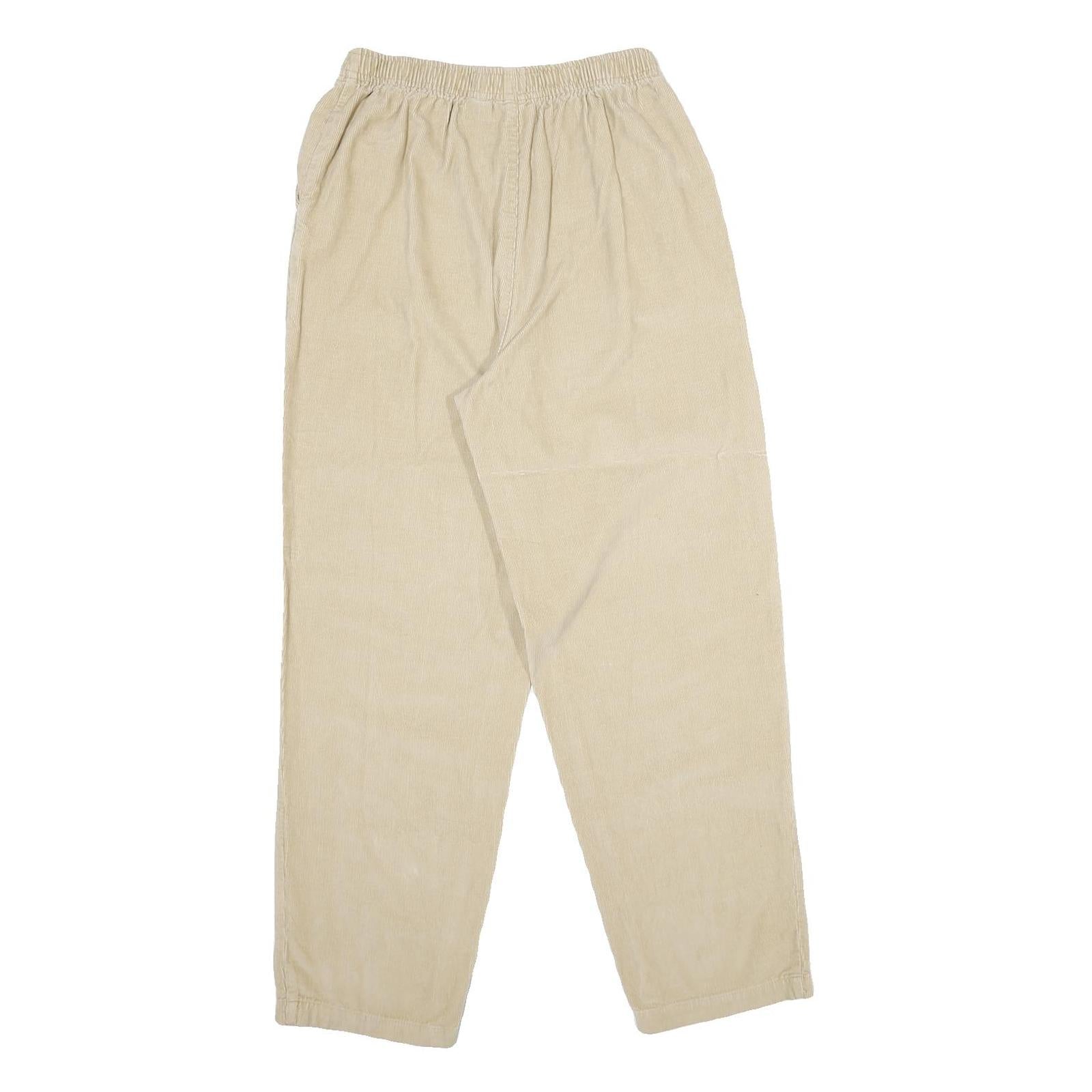 CABIN CREEK Womens Cotton Beige Classic Straight Trousers W26 L29 Relaxed Fit