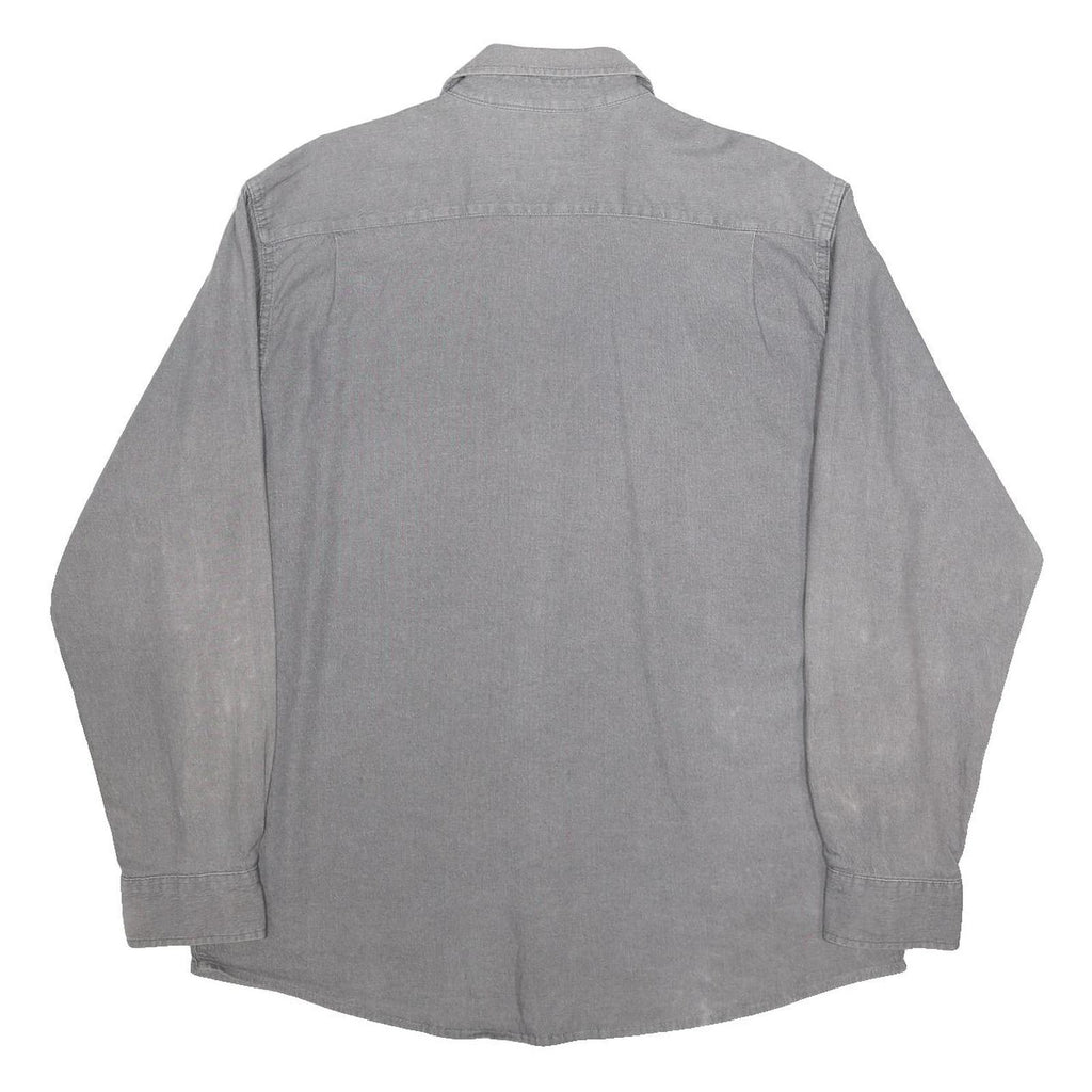 WRANGLER Mens Grey Cotton Blend Shirt XL Button Pocket Work Casual