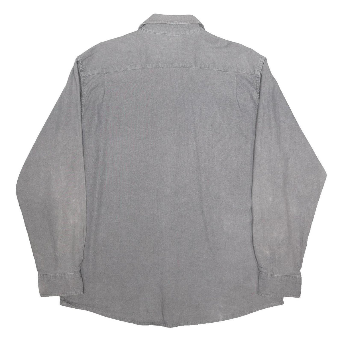WRANGLER Mens Grey Cotton Blend Shirt XL Button Pocket Work Casual