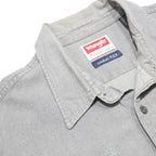 WRANGLER Mens Grey Cotton Blend Shirt XL Button Pocket Work Casual