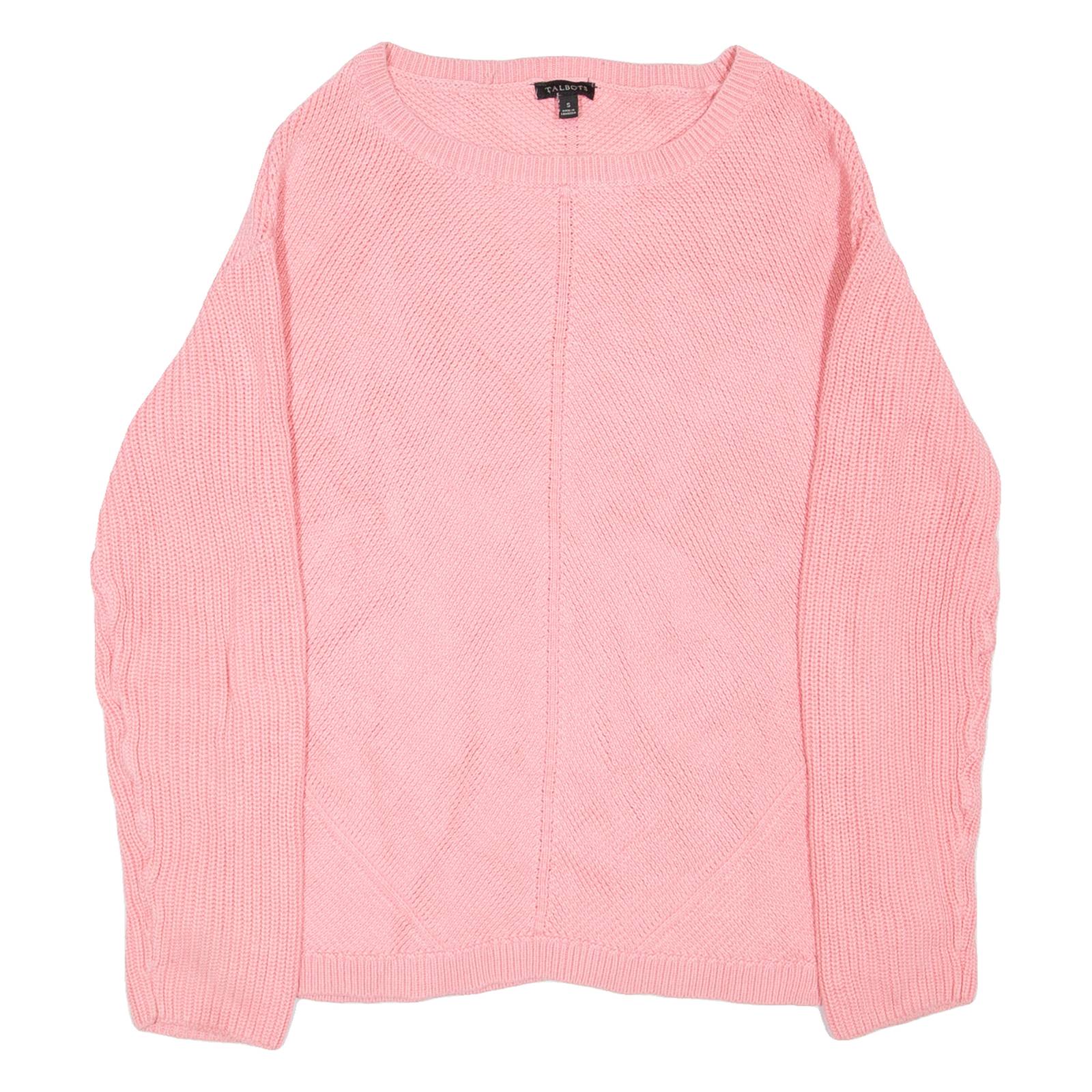 TALBOTS Womens Jumper Pink Tight Knit S