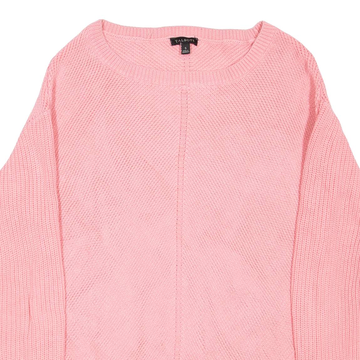 TALBOTS Womens Jumper Pink Tight Knit S