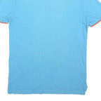PUMA Mens Blue & Orange Short Sleeve Plain Polo Shirt S Cotton Blend