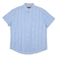 TOMMY HILFIGER Mens Blue & Green Cotton Short Sleeve Shirt 2XL Button-Down