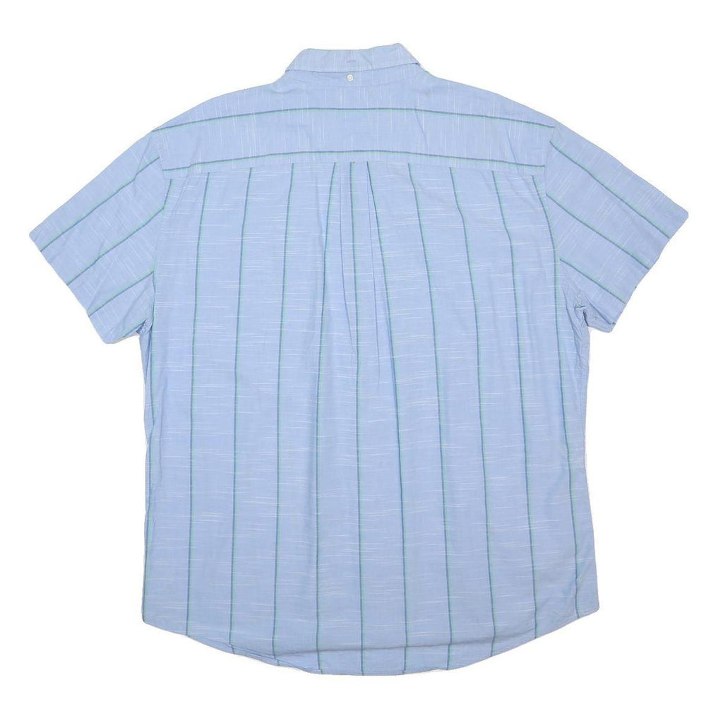 TOMMY HILFIGER Mens Blue & Green Cotton Short Sleeve Shirt 2XL Button-Down
