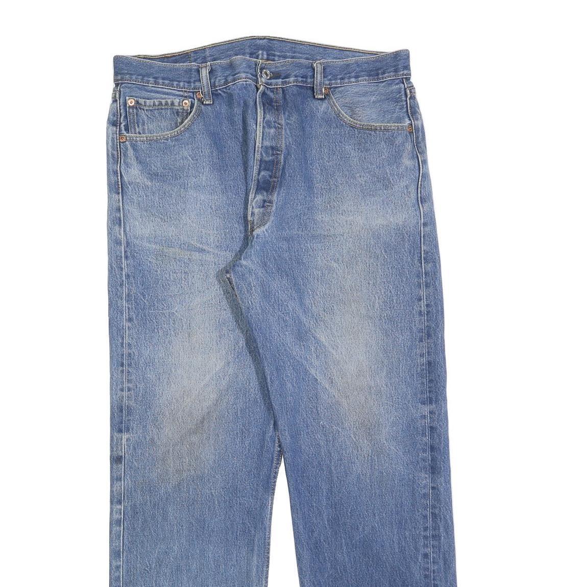 LEVI'S 501 Mens Jeans Blue Regular Straight Denim Medium W34 L30 Button Fly