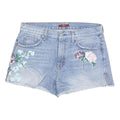7 FOR ALL MANKIND Womens Shorts Blue Embroidered Floral M W32 Casual Denim