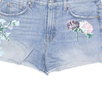 7 FOR ALL MANKIND Womens Shorts Blue Embroidered Floral M W32 Casual Denim