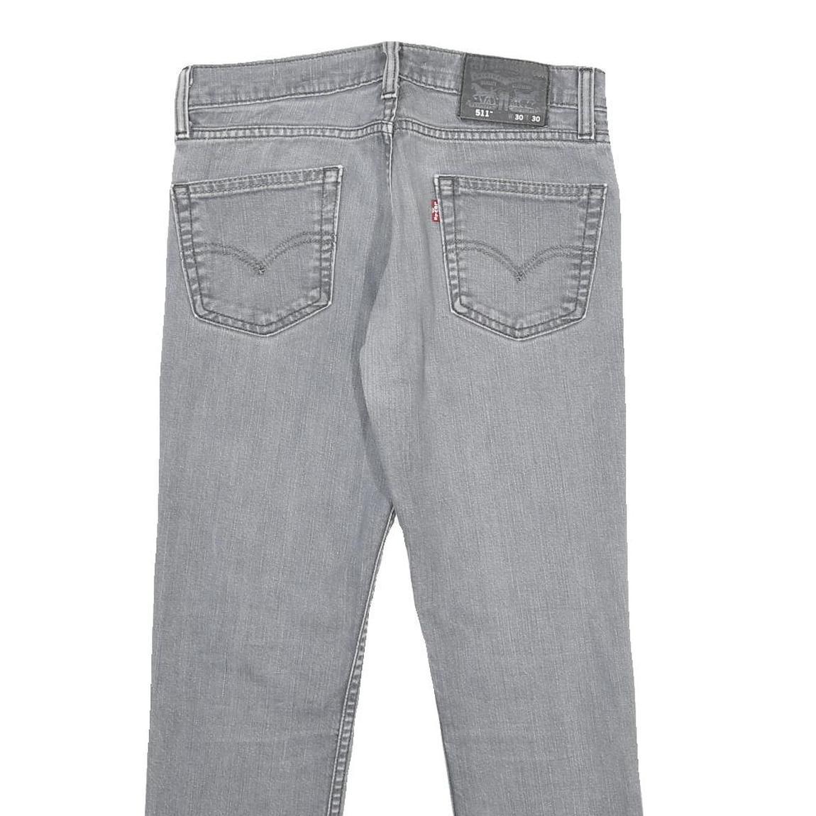 LEVI'S 511 Slim Mens Jeans Grey Slim Skinny Denim Medium W30 L30 Stylish Casual