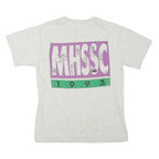 HANES Mens White Mt Hood Summer Ski Camps Graphic T-Shirt M Crew Neck Short