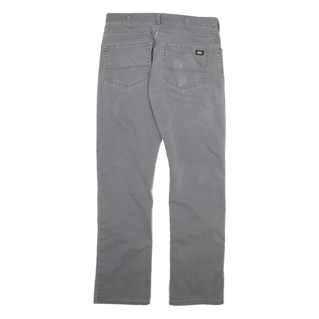 DICKIES Mens Jeans Grey Regular Straight Denim Medium W32 L30 Workwear Zip